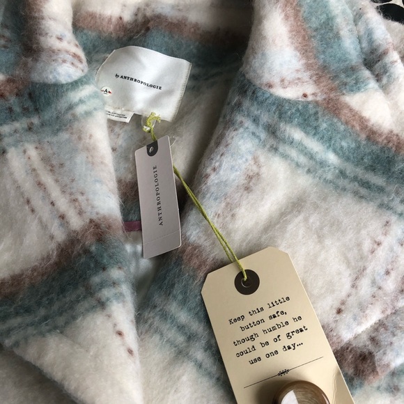 Anthropologie Plaid Wool Coat - Picture 2 of 4